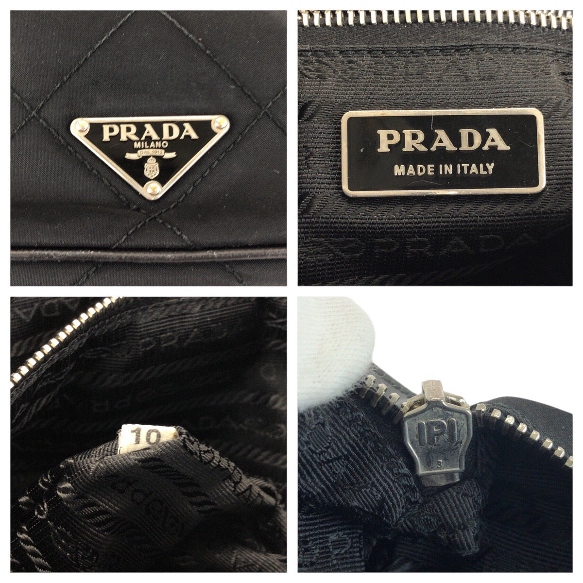 24088
PRADA プラダ テスート 三角ロゴプレート ブラック 黒 シルバー金具 ナイロン / レザー ショルダーバッグ メッセンジャーバッグ レディース AB28
