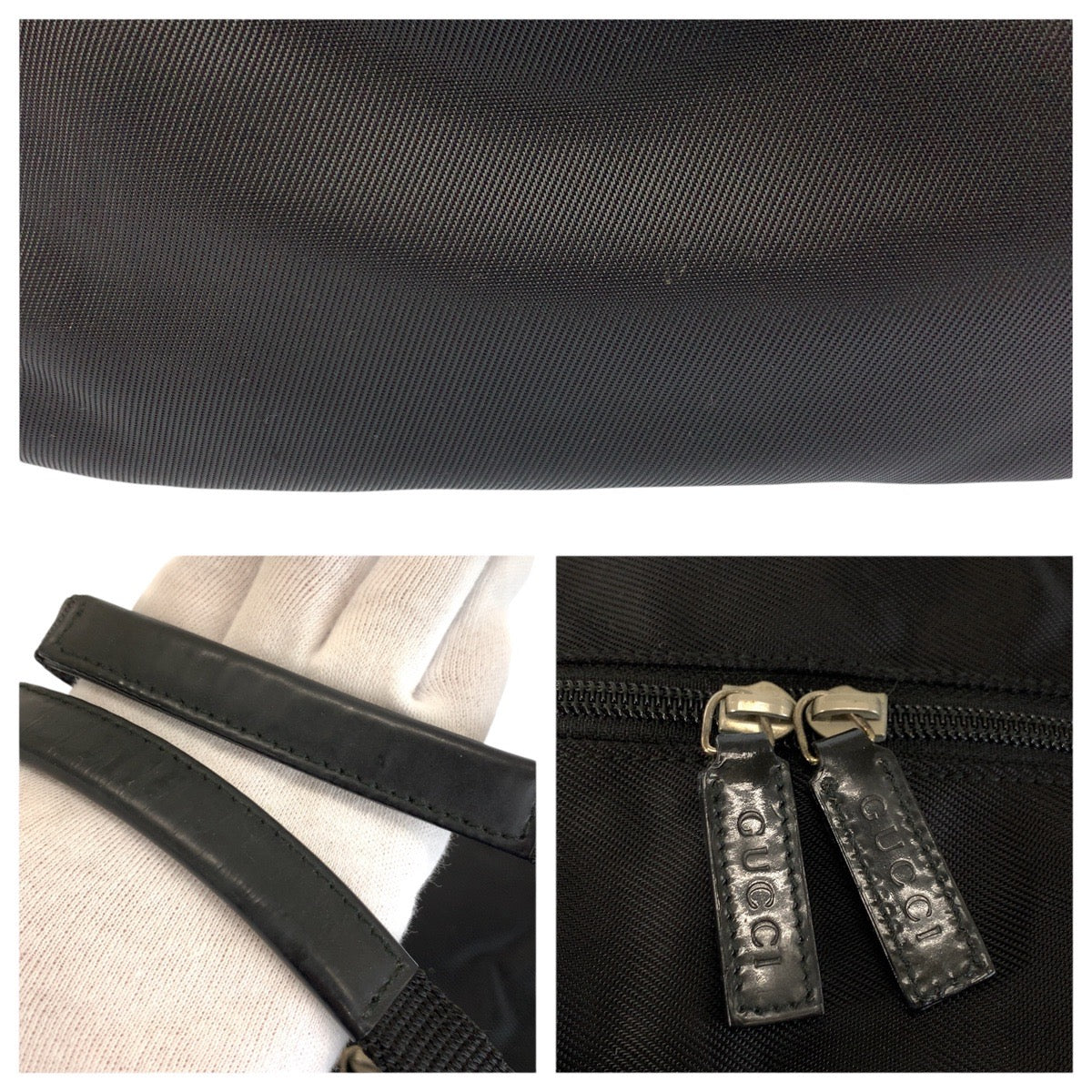 24089
GUCCI グッチ ブラック 黒 シルバー金具 ナイロン 012 0389 ボストンバッグ 旅行バッグ 男女兼用 レディース ABP35