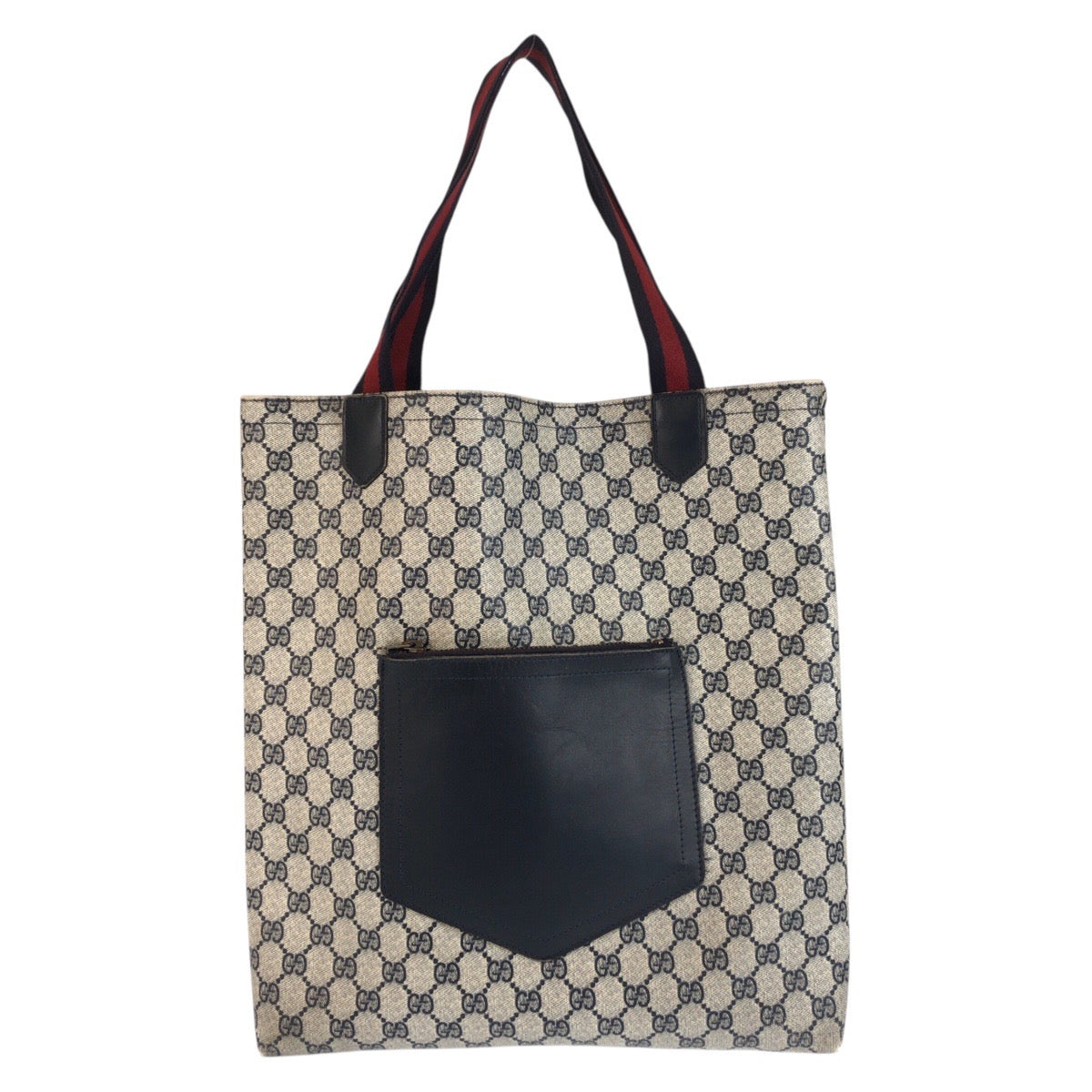24090
GUCCI グッチ ヴィンテージ シェリーライン グレー ネイビー ゴールド金具 GGスプリームキャンバス トートバッグ ショルダーバッグ レディース AB19