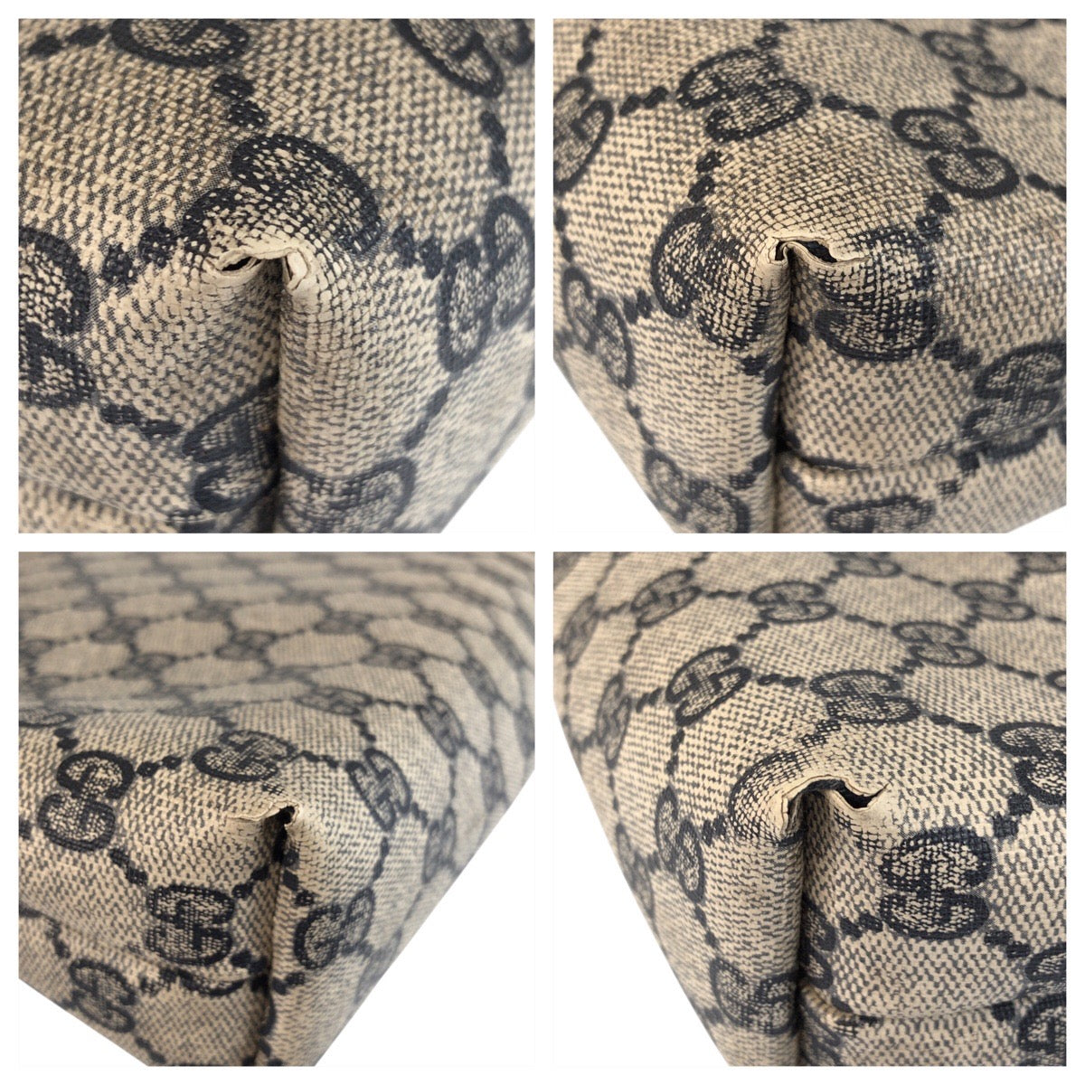 24090
GUCCI グッチ ヴィンテージ シェリーライン グレー ネイビー ゴールド金具 GGスプリームキャンバス トートバッグ ショルダーバッグ レディース AB19