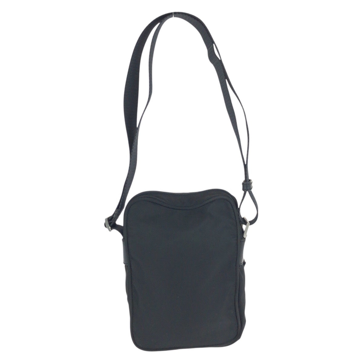 24091
PRADA プラダ テスート 三角ロゴプレート ブラック 黒 シルバー金具 ナイロン ショルダーバッグ ポシェット レディース AB21