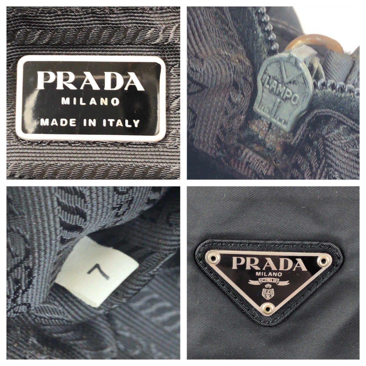 24092
PRADA プラダ テスート 三角ロゴプレート ブラック 黒 シルバー金具 ナイロン トートバッグ ハンドバッグ レディース AB28