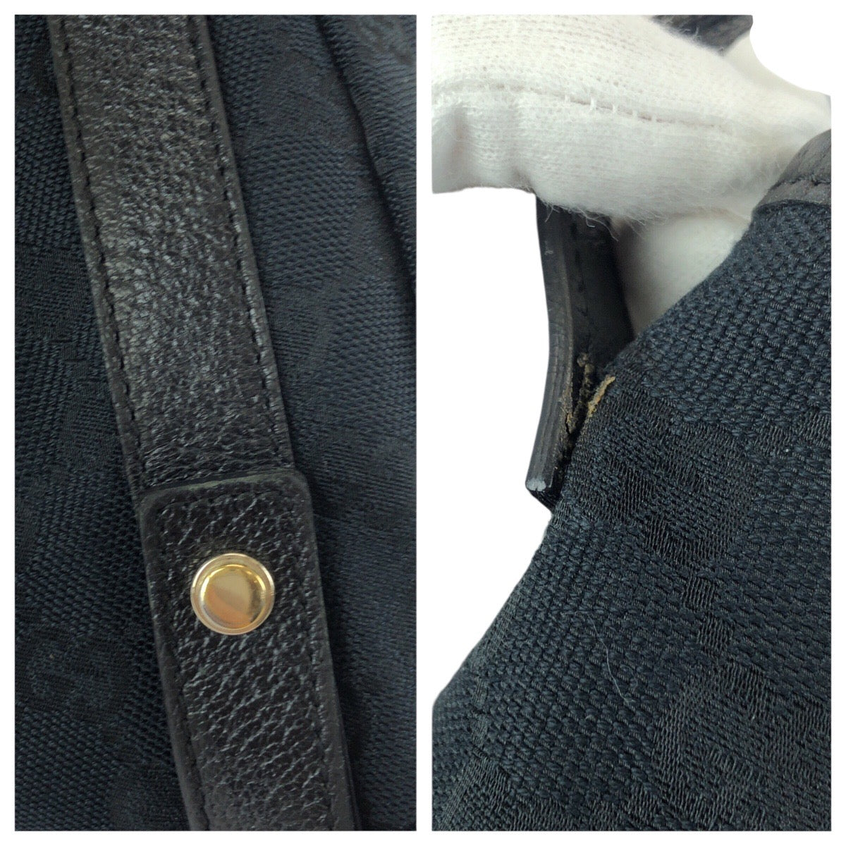 24093
GUCCI グッチ アビー ブラック 黒 ゴールド金具 GGキャンバス / レザー 130736 トートバッグ ショルダーバッグ レディース AB30