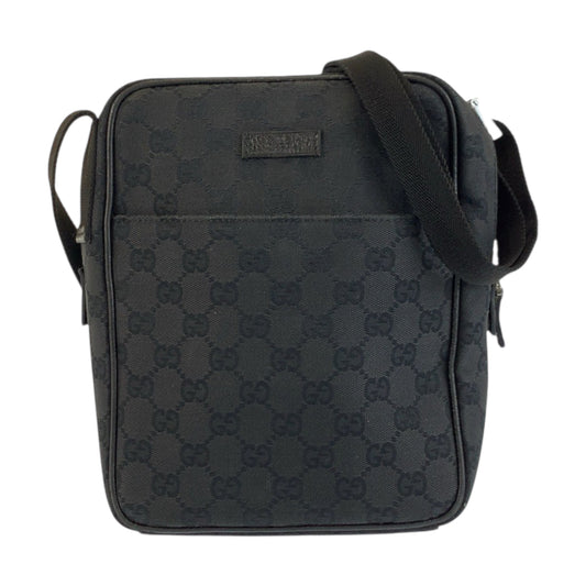 24094
GUCCI グッチ ブラック 黒 GGキャンバス 122759 ショルダーバッグ ポシェット レディース AB30