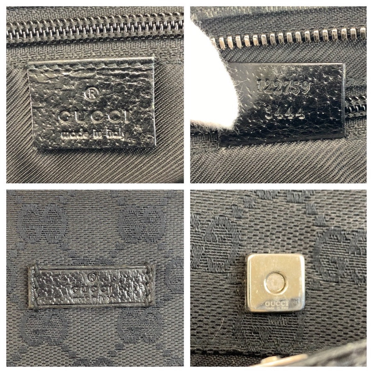 24094
GUCCI グッチ ブラック 黒 GGキャンバス 122759 ショルダーバッグ ポシェット レディース AB30
