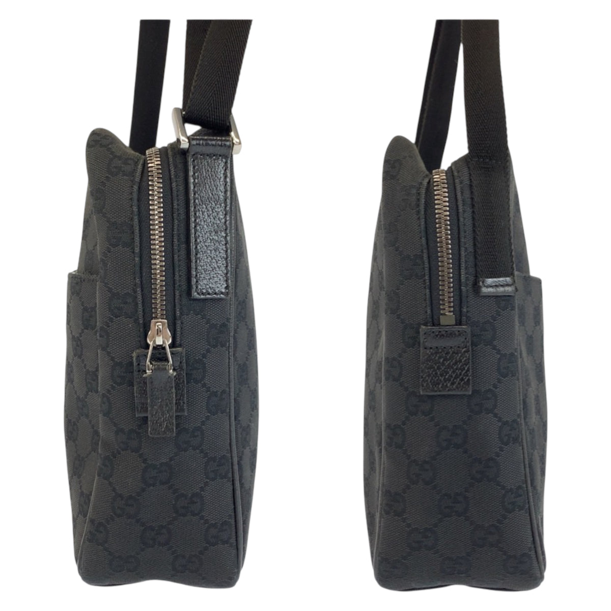 24094
GUCCI グッチ ブラック 黒 GGキャンバス 122759 ショルダーバッグ ポシェット レディース AB30