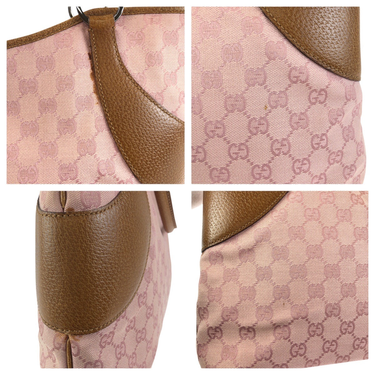 24096
GUCCI グッチ ピンク ブラウン シルバー金具 GGキャンバス / レザー 113016 トートバッグ ショルダーバッグ レディース AB30