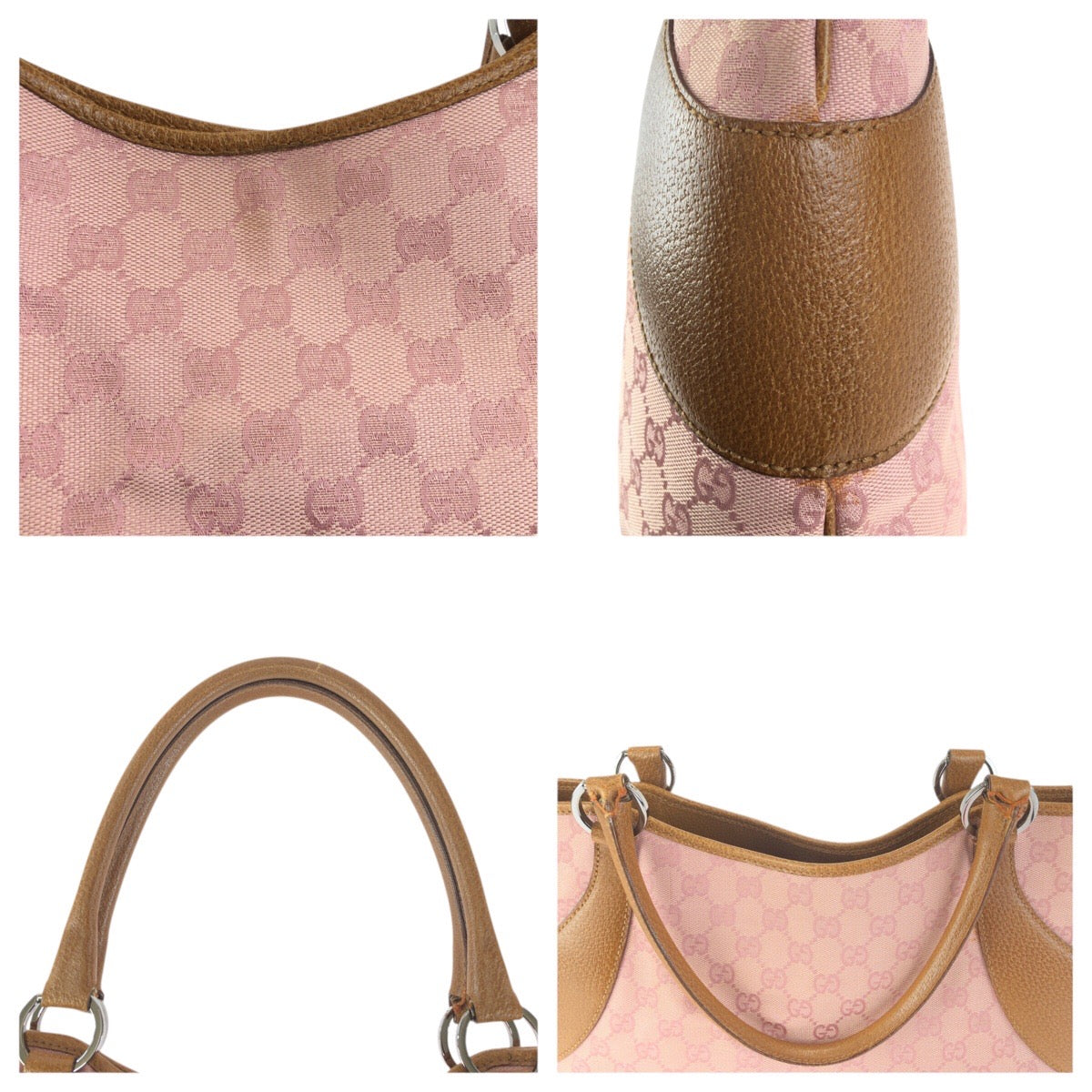 24096
GUCCI グッチ ピンク ブラウン シルバー金具 GGキャンバス / レザー 113016 トートバッグ ショルダーバッグ レディース AB30