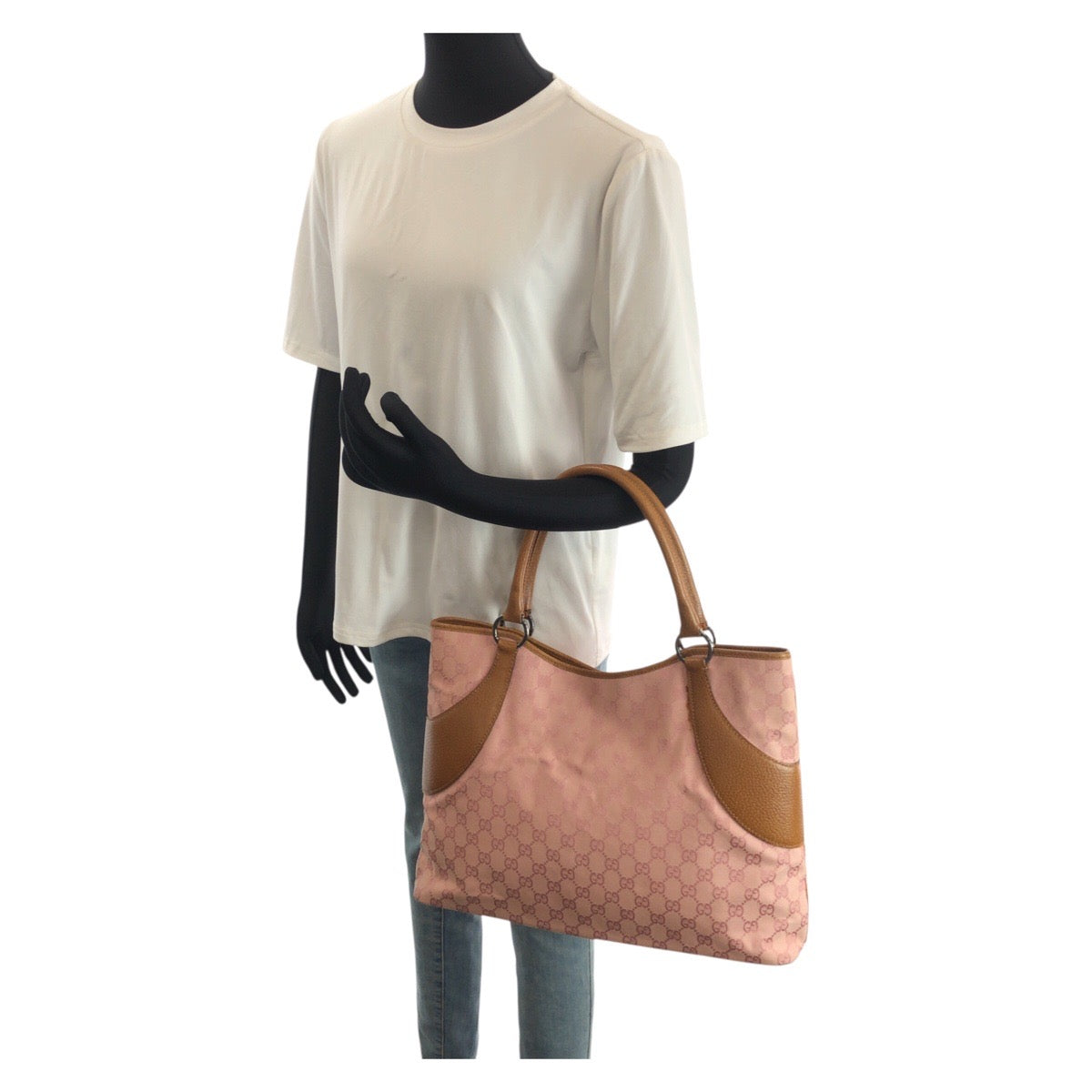 24096
GUCCI グッチ ピンク ブラウン シルバー金具 GGキャンバス / レザー 113016 トートバッグ ショルダーバッグ レディース AB30