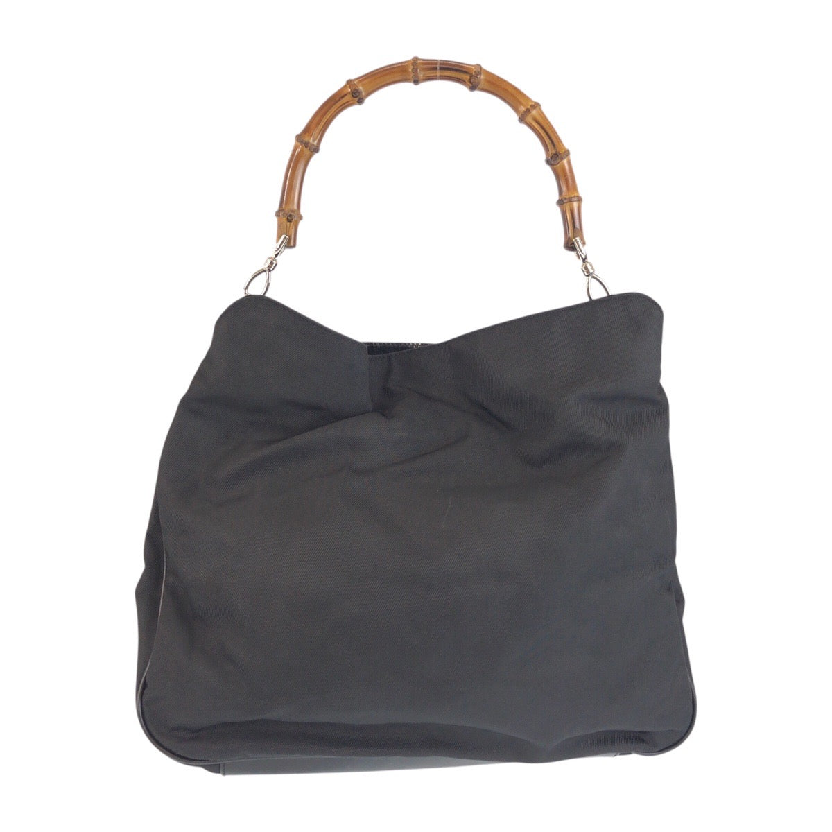 24098
GUCCI グッチ バンブー ブラック 黒 シルバー金具 ナイロン / パテントレザー 001 1998 1577 ショルダーバッグ ハンドバッグ 2WAY レディース AB30