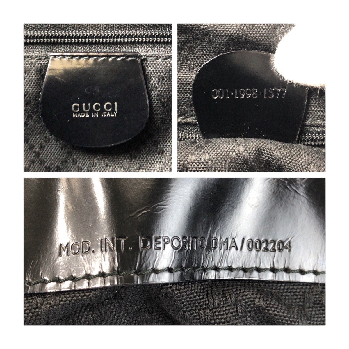 24098
GUCCI グッチ バンブー ブラック 黒 シルバー金具 ナイロン / パテントレザー 001 1998 1577 ショルダーバッグ ハンドバッグ 2WAY レディース AB30