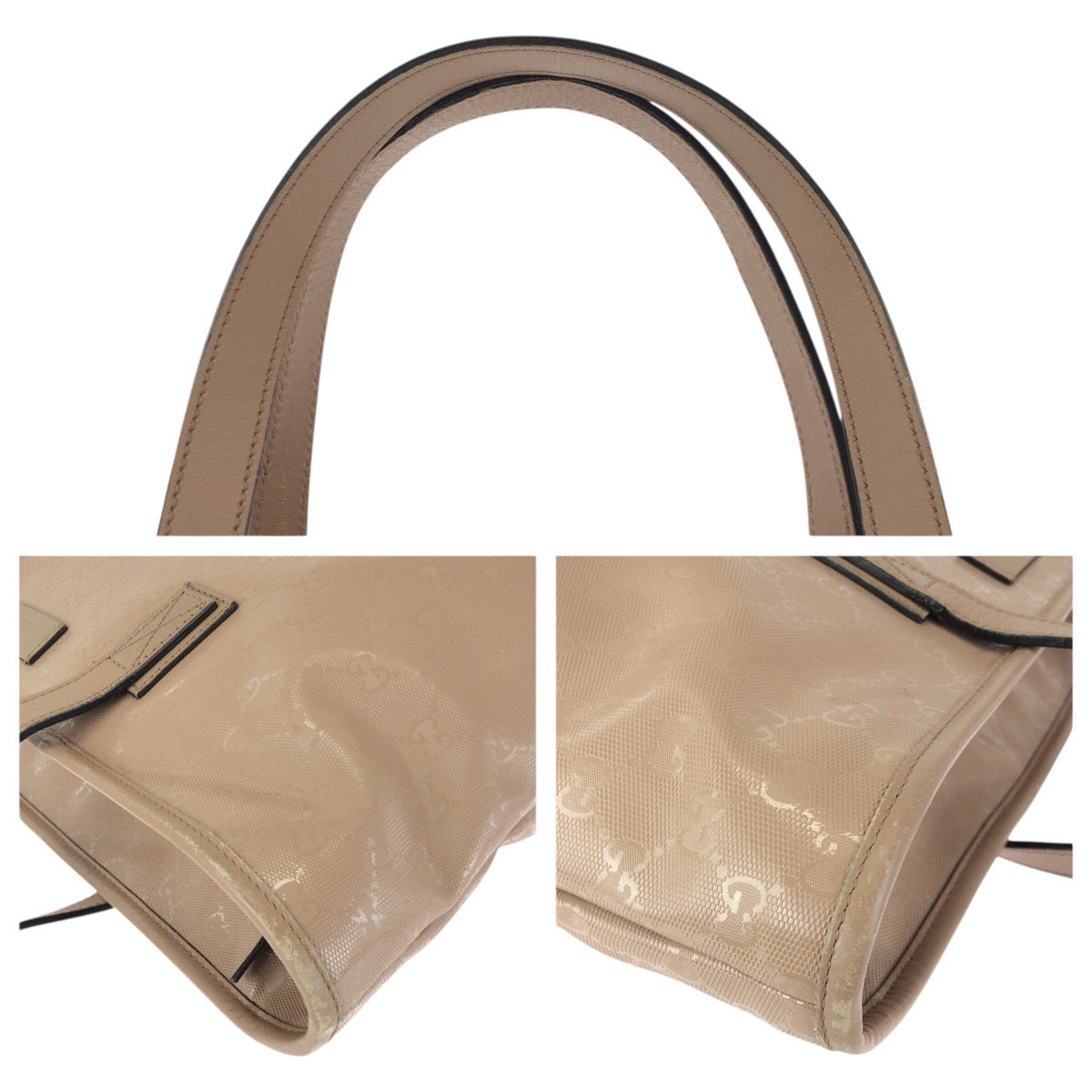 24099
GUCCI グッチ GGインプリメ ピンク ゴールド金具 PVC 211137 トートバッグ ショルダーバッグ レディース AB30