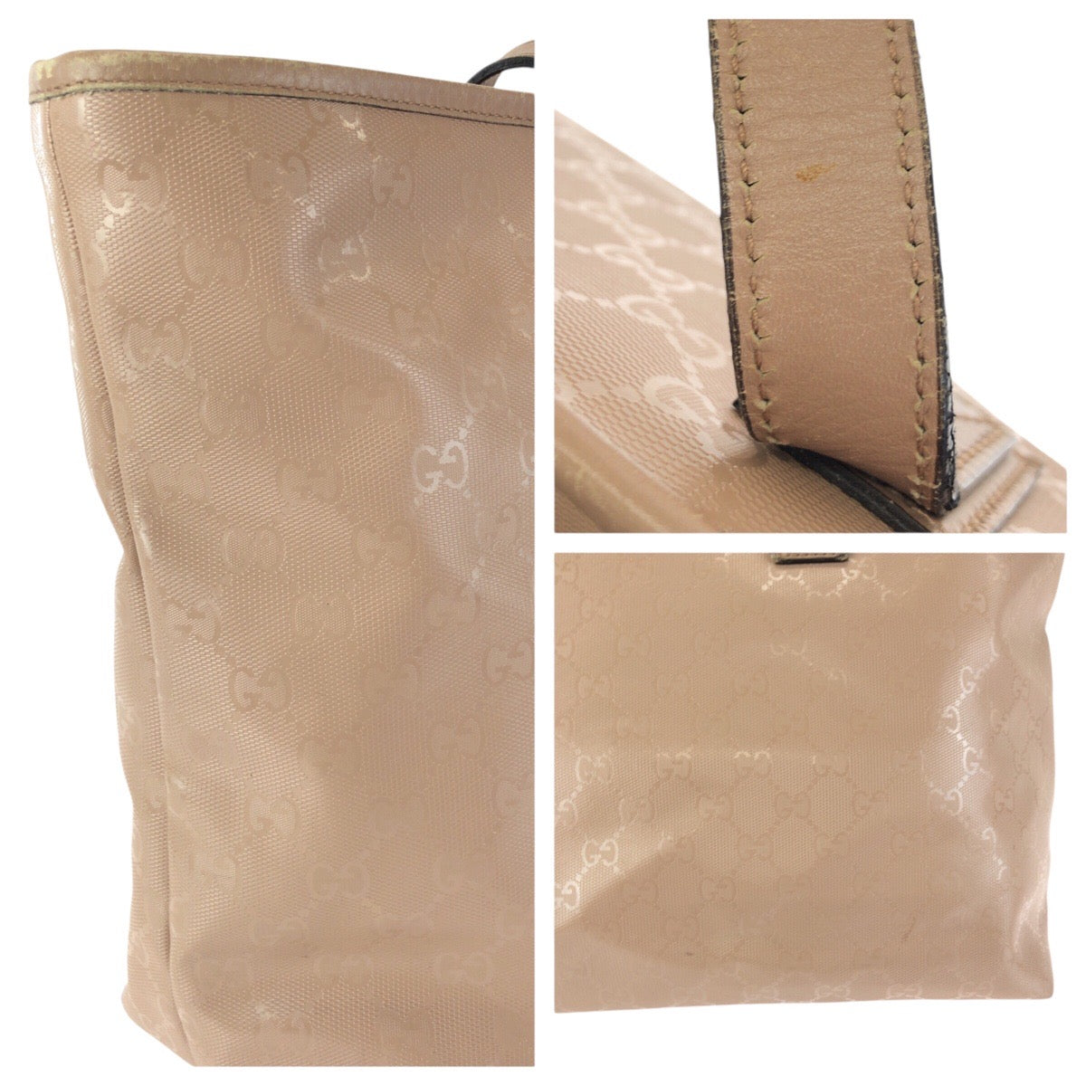 24099
GUCCI グッチ GGインプリメ ピンク ゴールド金具 PVC 211137 トートバッグ ショルダーバッグ レディース AB30