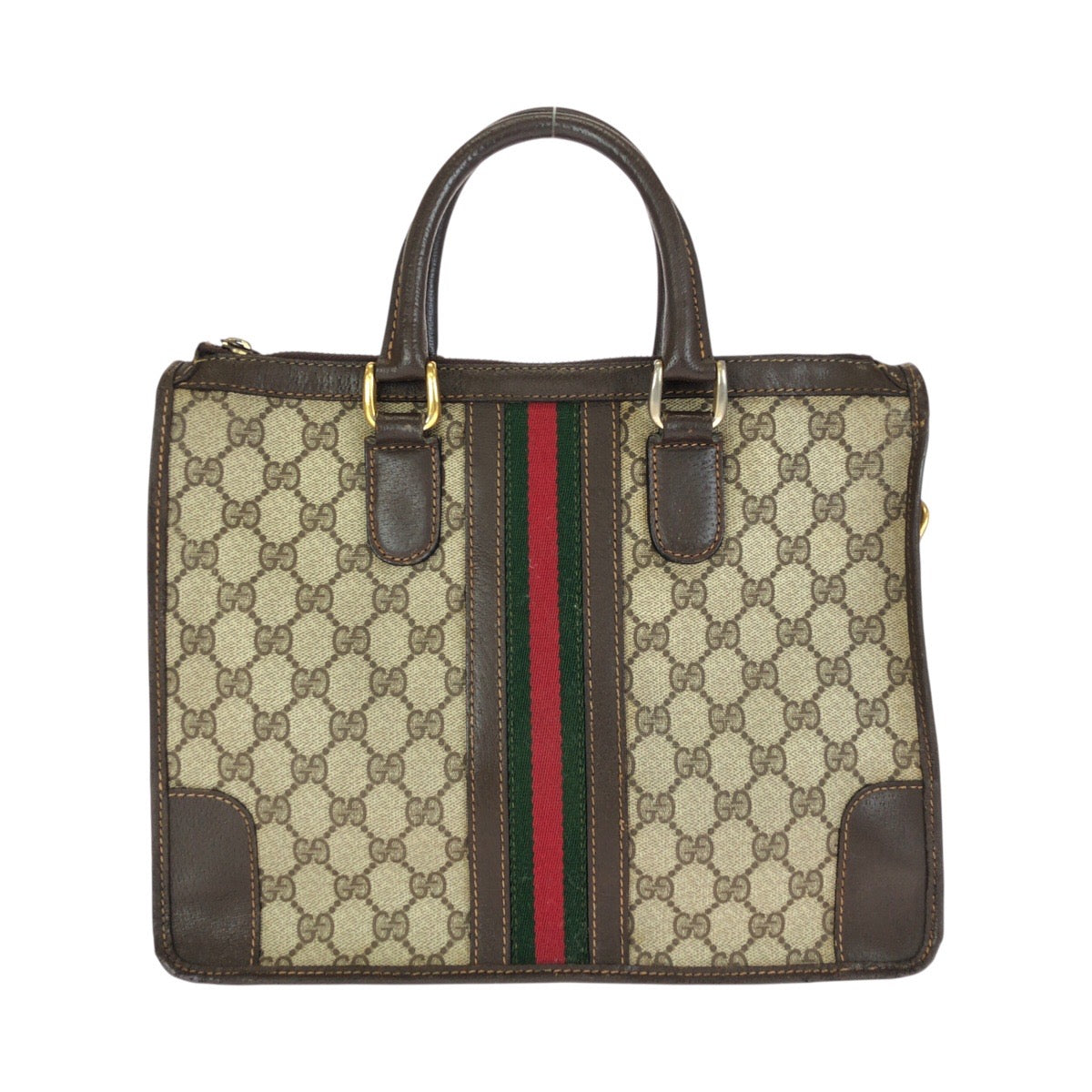 24100
GUCCI グッチ ヴィンテージ シェリーライン ベージュ ブラウン ゴールド金具 GGスプリームキャンバス / レザー 24 02 1886 ハンドバッグ トートバッグ レディース AB30