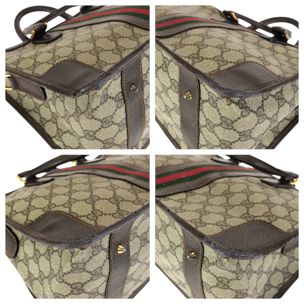 24100
GUCCI グッチ ヴィンテージ シェリーライン ベージュ ブラウン ゴールド金具 GGスプリームキャンバス / レザー 24 02 1886 ハンドバッグ トートバッグ レディース AB30