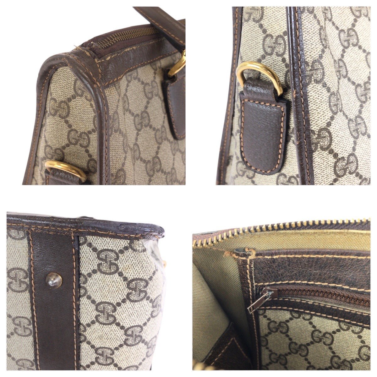 24100
GUCCI グッチ ヴィンテージ シェリーライン ベージュ ブラウン ゴールド金具 GGスプリームキャンバス / レザー 24 02 1886 ハンドバッグ トートバッグ レディース AB30