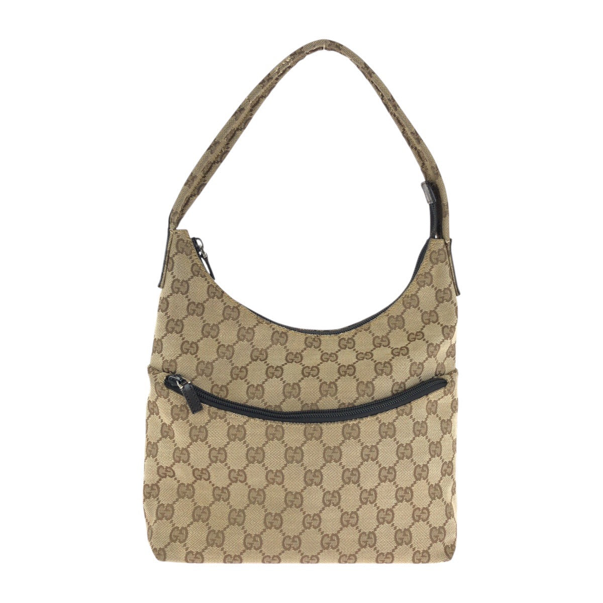 24103
GUCCI グッチ ブラウン ベージュ シルバー金具 GGキャンバス / レザー 001 3386 ショルダーバッグ ハンドバッグ レディース AB30