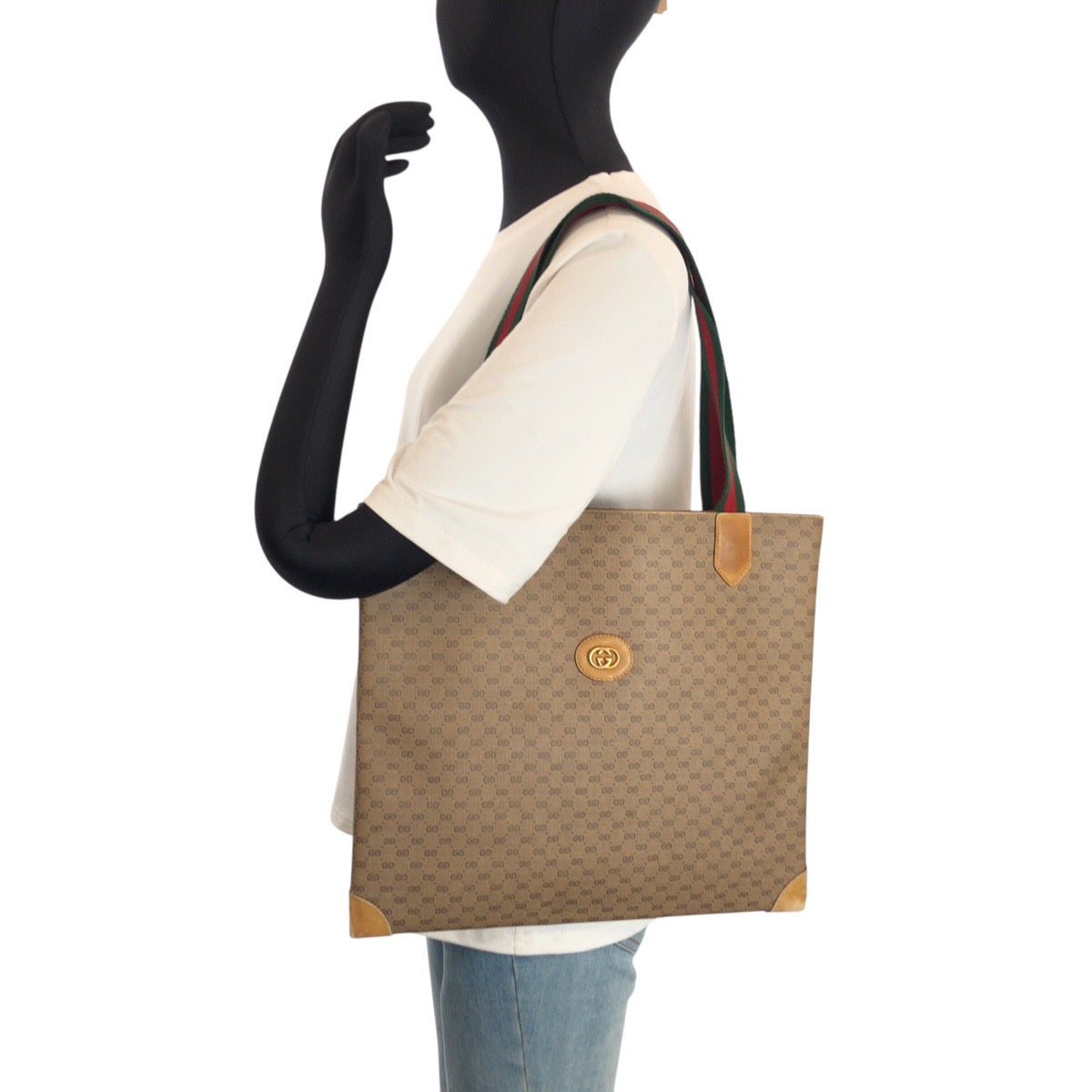 24105
GUCCI グッチ ヴィンテージ シェリーライン マイクロGG ベージュ グリーン レッド GGスプリームキャンバス 002 63 0048 トートバッグ ショルダーバッグ レディース AB28