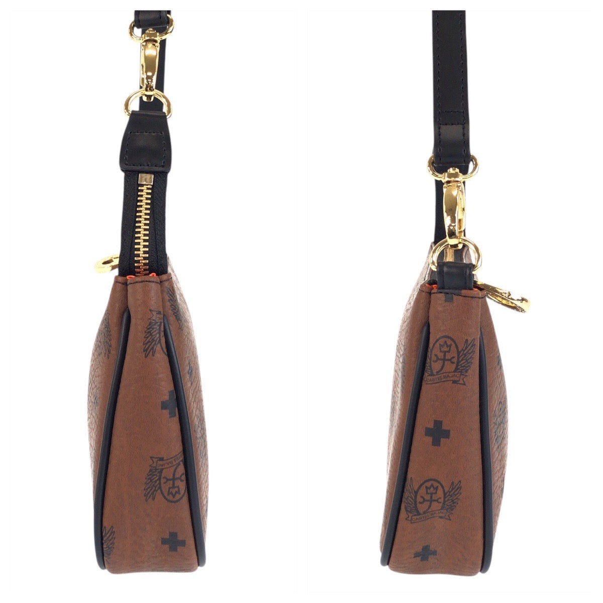 24113
JC de CASTELBAJAC カステルバジャック ブラウン ゴールド金具 PVC ショルダーバッグ ハンドバッグ レディース A9