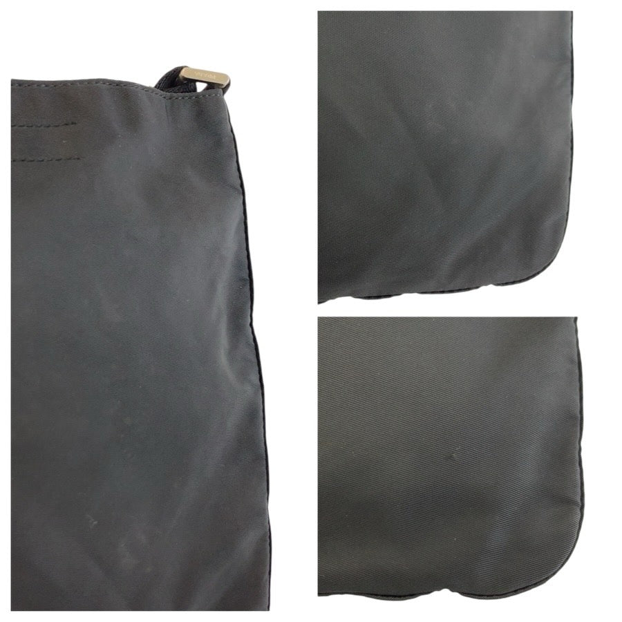 24114
PRADA プラダ テスート 三角ロゴプレート ブラック 黒 シルバー金具 ナイロン ショルダーバッグ ポシェット レディース ABP28