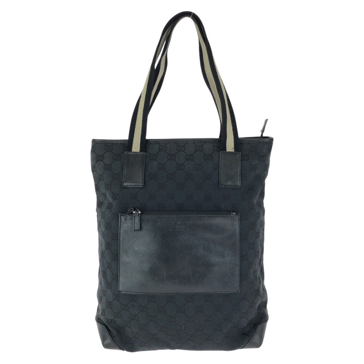 24115
GUCCI グッチ ブラック 黒 シルバー金具 GGキャンバス / レザー 019 0401 トートバッグ ショルダーバッグ レディース AB28