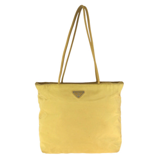 24116
PRADA プラダ テスート 三角ロゴプレート イエロー シルバー金具 ナイロン ショルダーバッグ トートバッグ レディース AB28