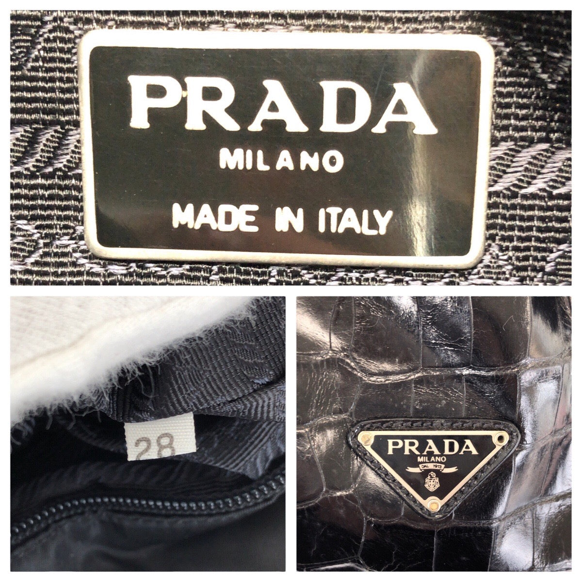 24117
PRADA プラダ ヴィンテージ オールドプラダ テスート 三角ロゴプレート 型押し ブラック 黒 シルバー金具 ナイロン / レザー リュックサック バックパック レディース AB30