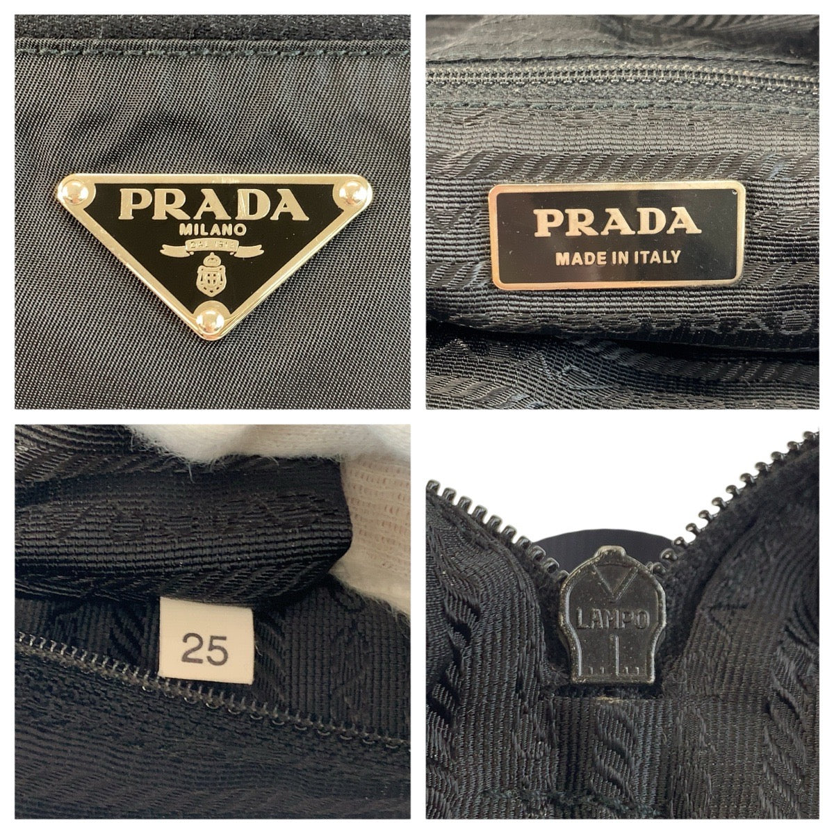 24118
PRADA プラダ テスート 三角ロゴプレート ブラック 黒 シルバー金具 ナイロン ショルダーバッグ ポシェット カメラバッグ メンズ ABP52