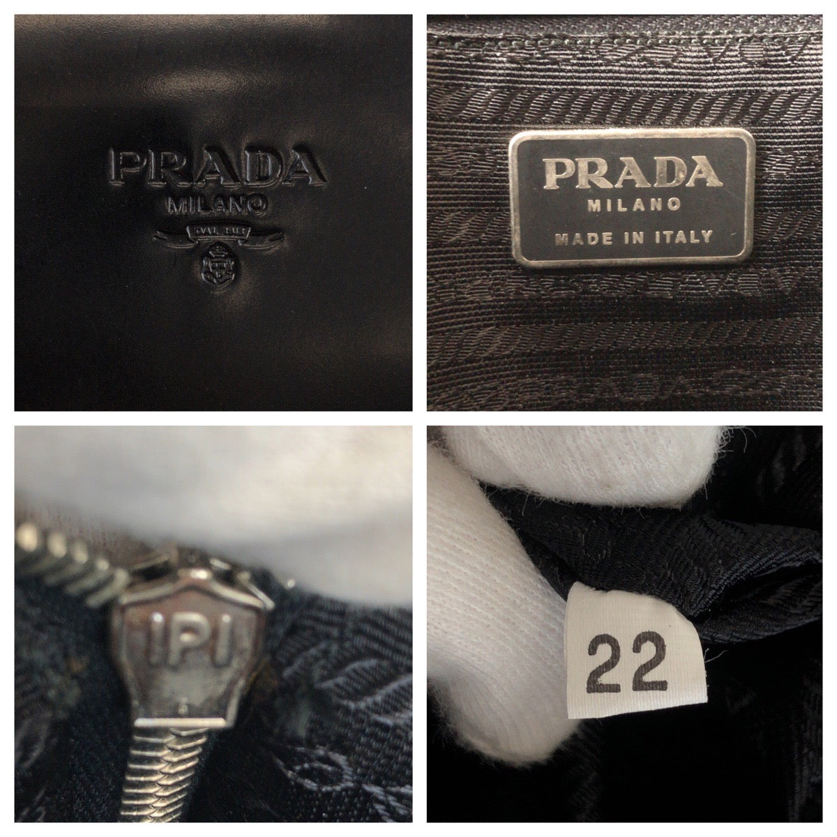 24121
PRADA プラダ ロゴ型押し ブラック 黒 シルバー金具 エナメル トートバッグ ショルダーバッグ レディース ABP36