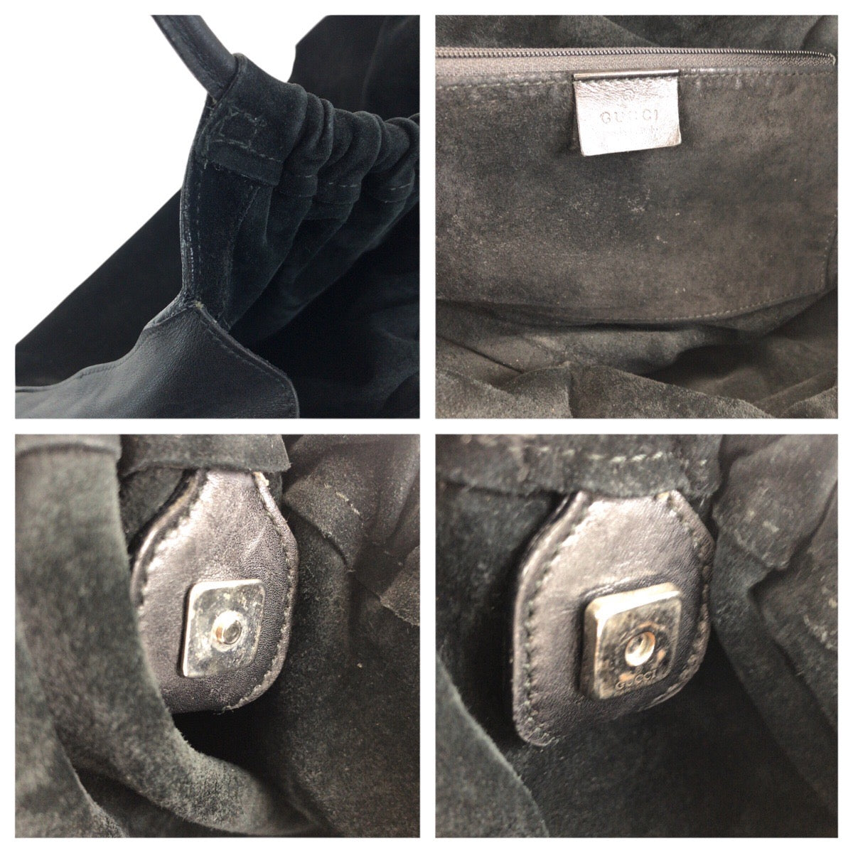 24123
GUCCI グッチ ブラック 黒 シルバー金具 スウェード 001 4332 ショルダーバッグ トートバッグ レディース ABP30