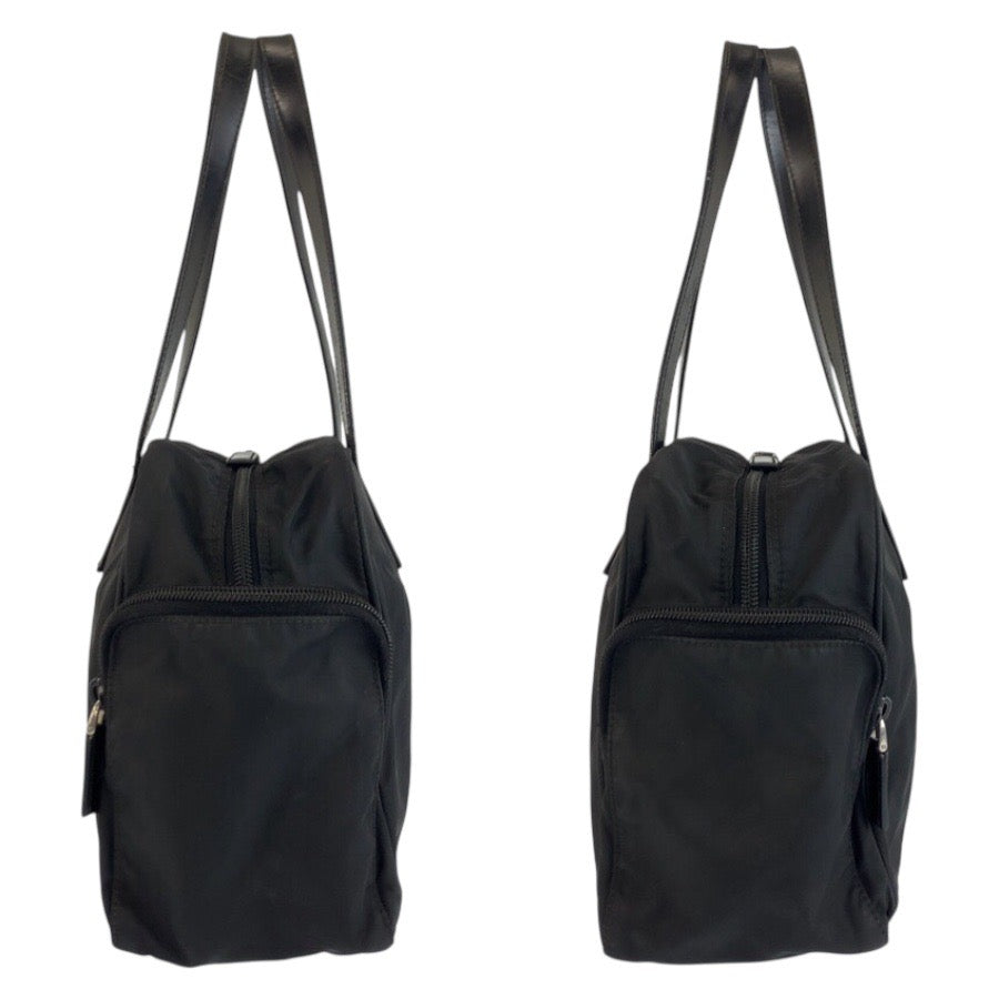 24124
PRADA プラダ テスート 三角ロゴプレート ブラック 黒 シルバー金具 ナイロン ハンドバッグ トートバッグ レディース B21