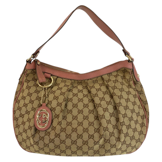 24125
GUCCI グッチ スーキー ベージュ ピンク ゴールド金具 GGキャンバス / レザー 232955 ショルダーバッグ レディース AB35