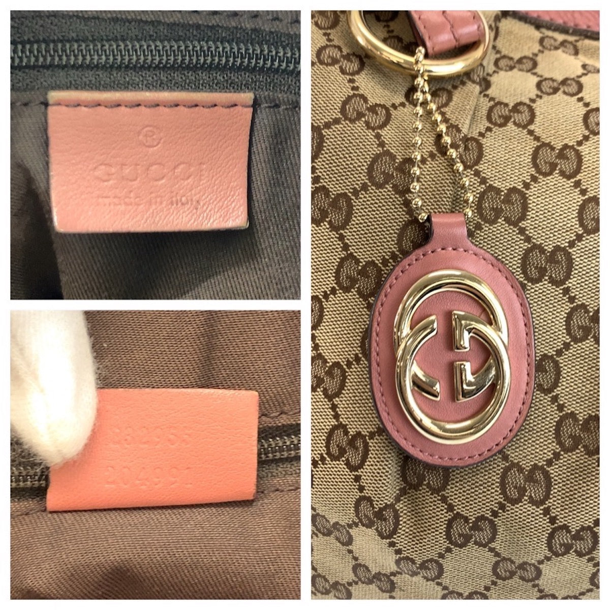 24125
GUCCI グッチ スーキー ベージュ ピンク ゴールド金具 GGキャンバス / レザー 232955 ショルダーバッグ レディース AB35