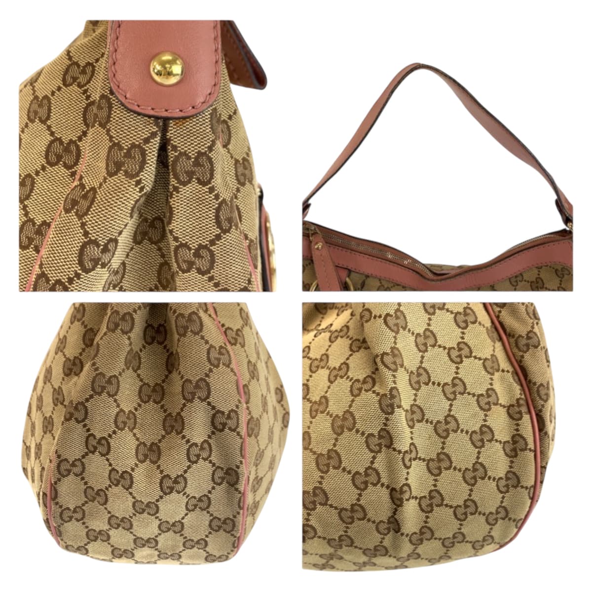 24125
GUCCI グッチ スーキー ベージュ ピンク ゴールド金具 GGキャンバス / レザー 232955 ショルダーバッグ レディース AB35