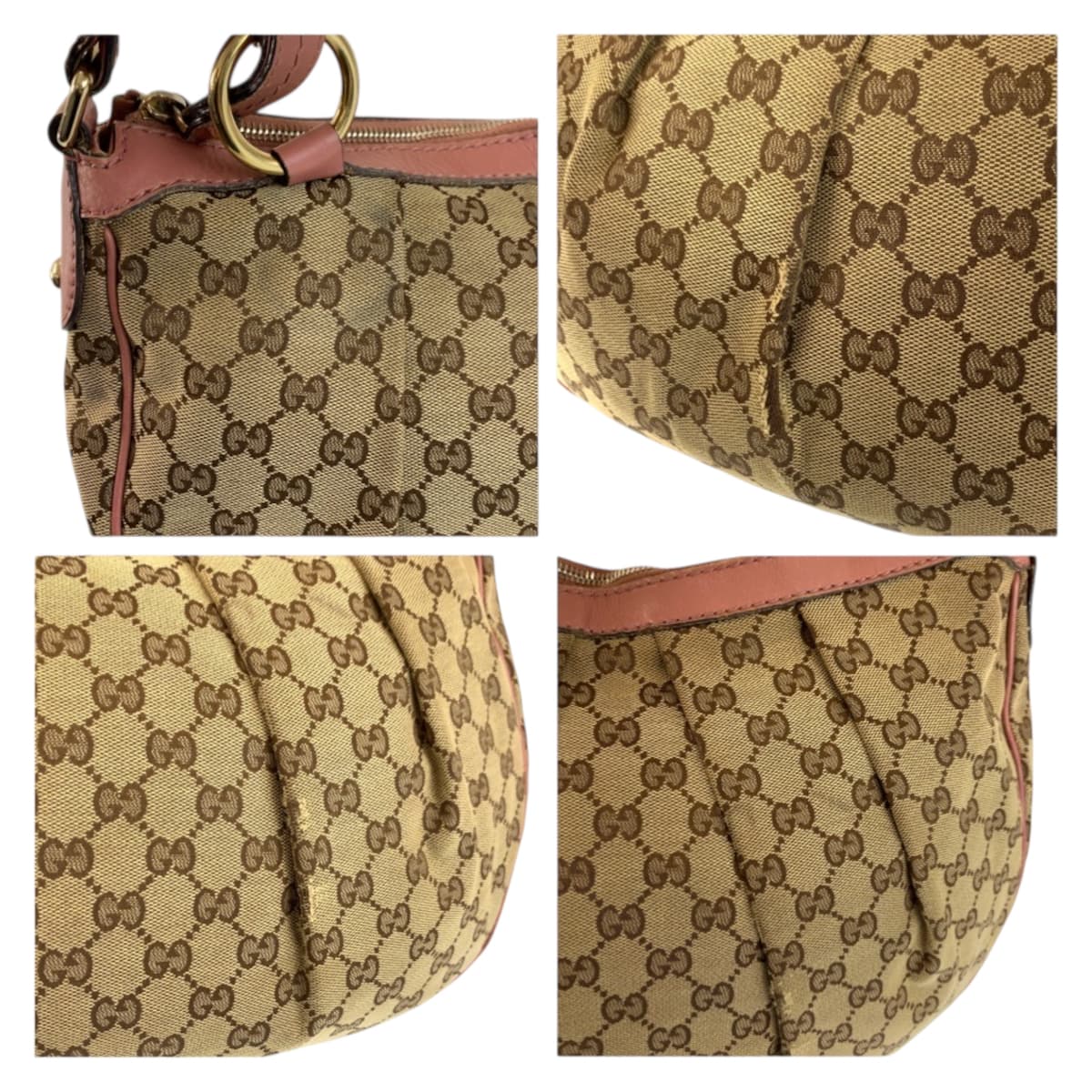 24125
GUCCI グッチ スーキー ベージュ ピンク ゴールド金具 GGキャンバス / レザー 232955 ショルダーバッグ レディース AB35