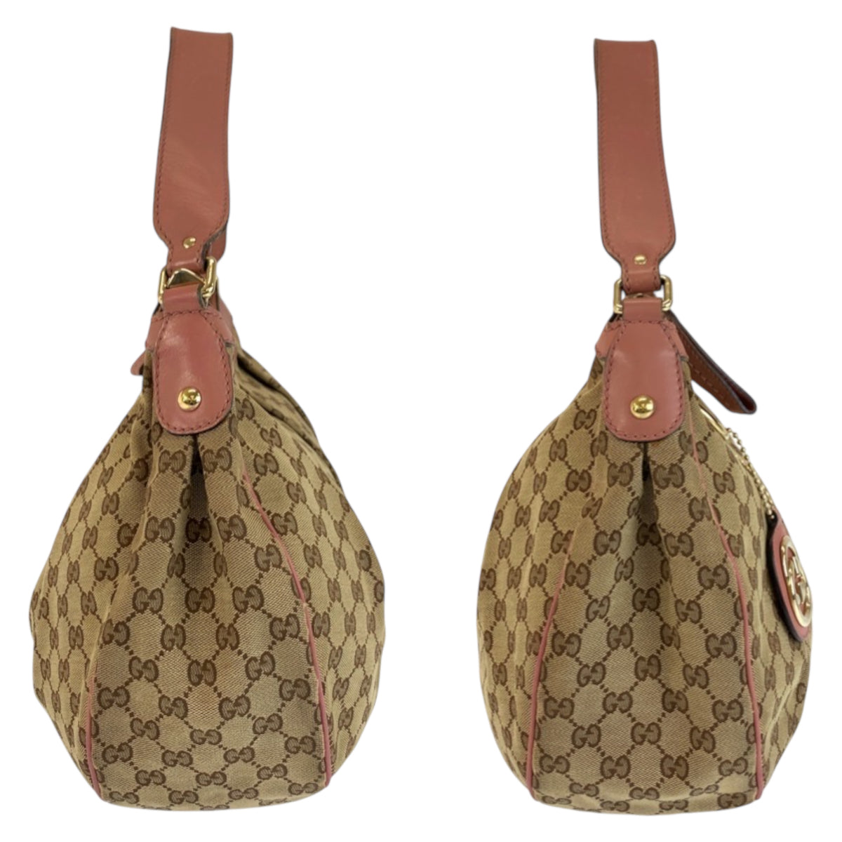 24125
GUCCI グッチ スーキー ベージュ ピンク ゴールド金具 GGキャンバス / レザー 232955 ショルダーバッグ レディース AB35