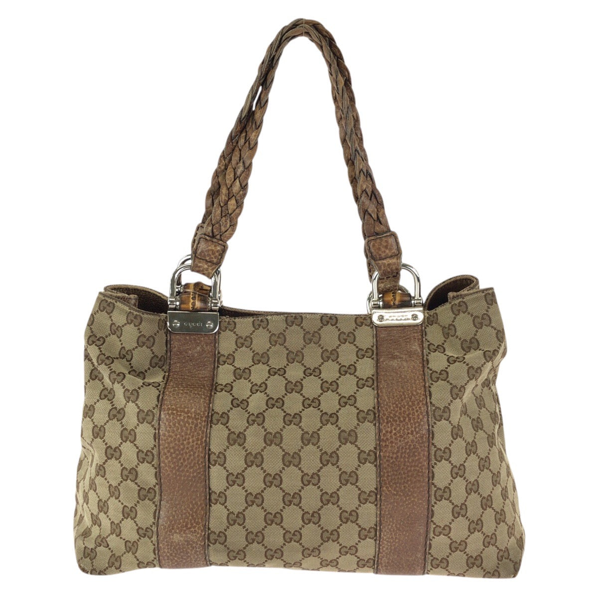 24127
GUCCI グッチ バンブー ベージュ ブラウン シルバー金具 GGキャンバス / レザー 232947 トートバッグ ショルダーバッグ レディース AB30