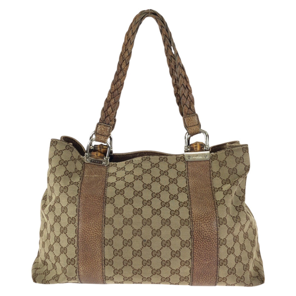 24127
GUCCI グッチ バンブー ベージュ ブラウン シルバー金具 GGキャンバス / レザー 232947 トートバッグ ショルダーバッグ レディース AB30