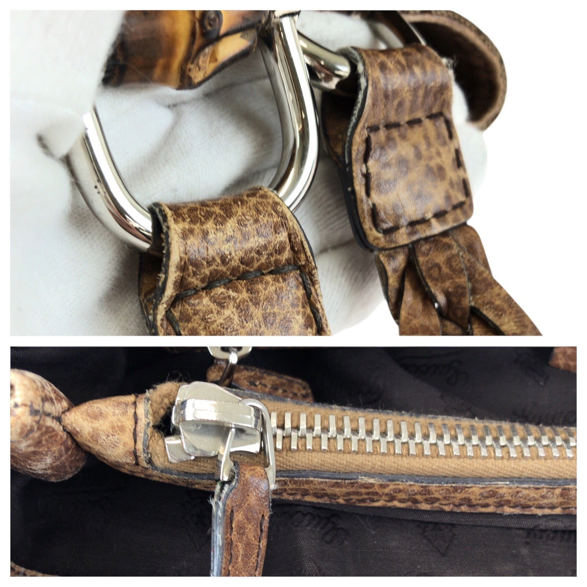 24127
GUCCI グッチ バンブー ベージュ ブラウン シルバー金具 GGキャンバス / レザー 232947 トートバッグ ショルダーバッグ レディース AB30