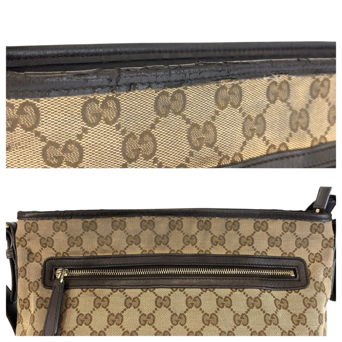 24129
GUCCI グッチ ブラウン ゴールド金具 GGキャンバス / レザー 388930 ショルダーバッグ メッセンジャーバッグ レディース AB35