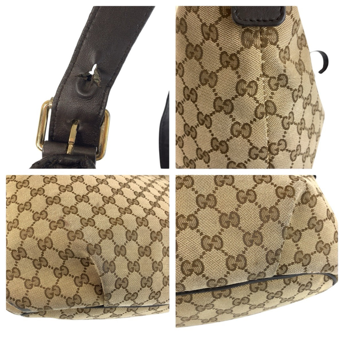 24129
GUCCI グッチ ブラウン ゴールド金具 GGキャンバス / レザー 388930 ショルダーバッグ メッセンジャーバッグ レディース AB35