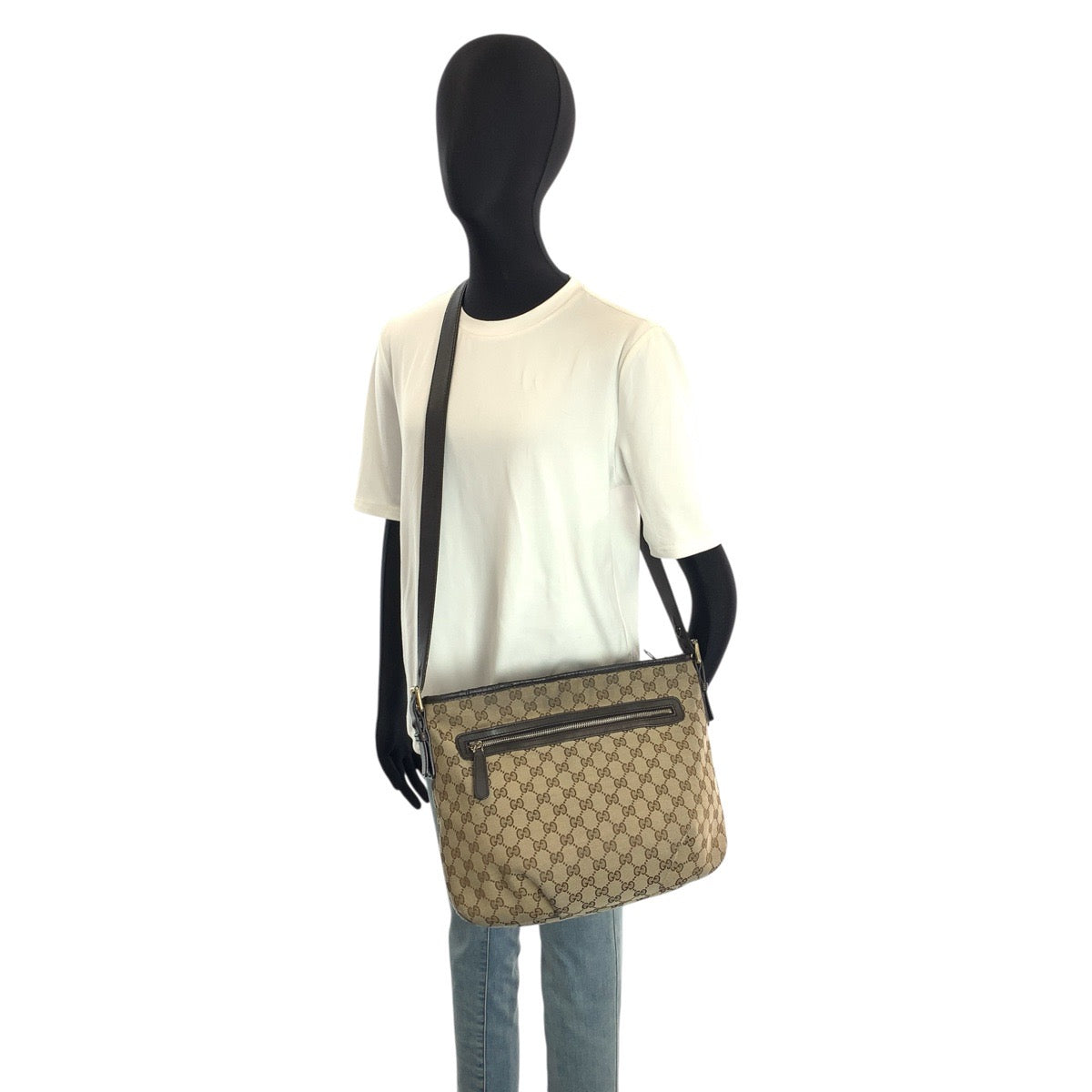24129
GUCCI グッチ ブラウン ゴールド金具 GGキャンバス / レザー 388930 ショルダーバッグ メッセンジャーバッグ レディース AB35