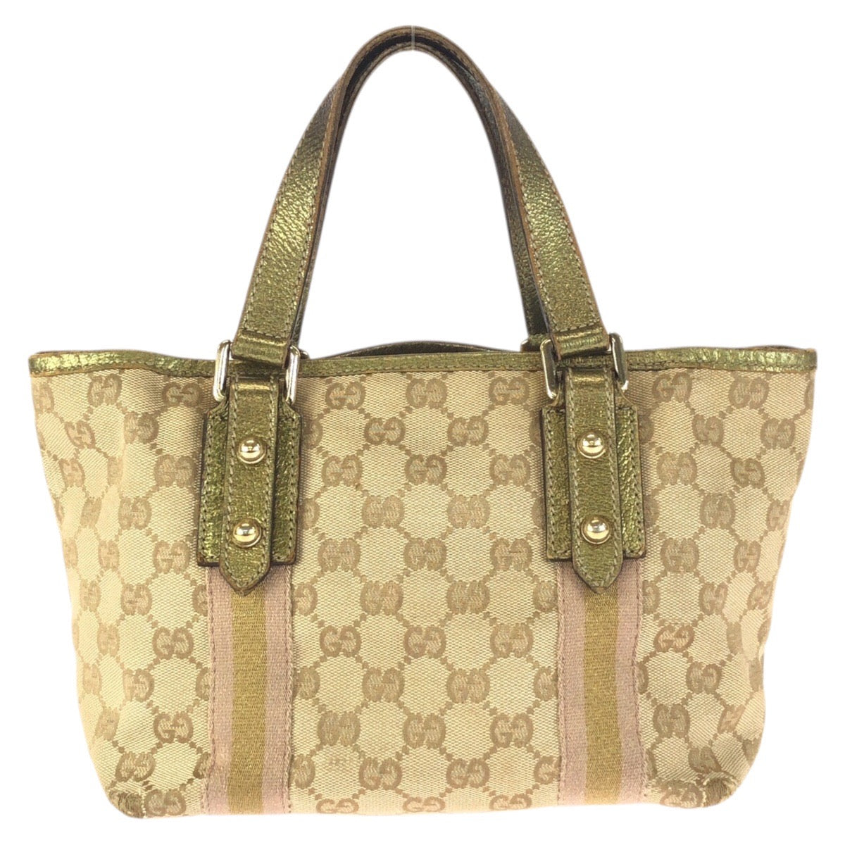 24130
GUCCI グッチ ベージュ ゴールド金具 GGキャンバス / レザー 139261 ミニトートバッグ ハンドバッグ レディース B21