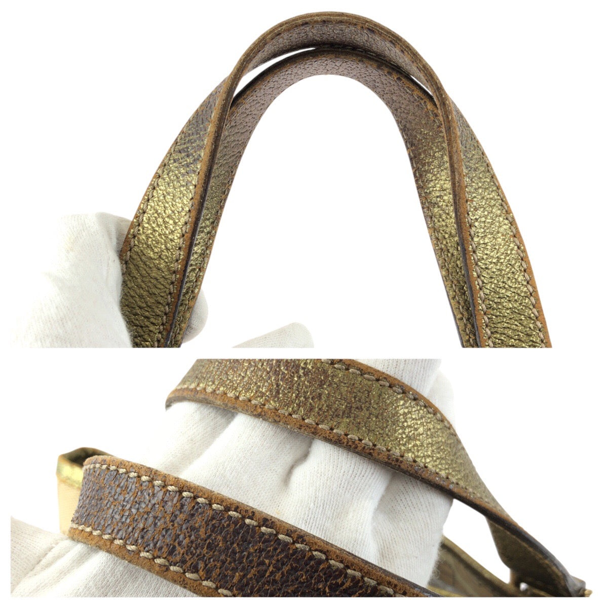 24130
GUCCI グッチ ベージュ ゴールド金具 GGキャンバス / レザー 139261 ミニトートバッグ ハンドバッグ レディース B21