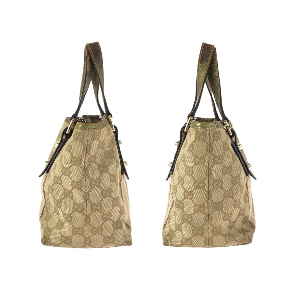 24130
GUCCI グッチ ベージュ ゴールド金具 GGキャンバス / レザー 139261 ミニトートバッグ ハンドバッグ レディース B21