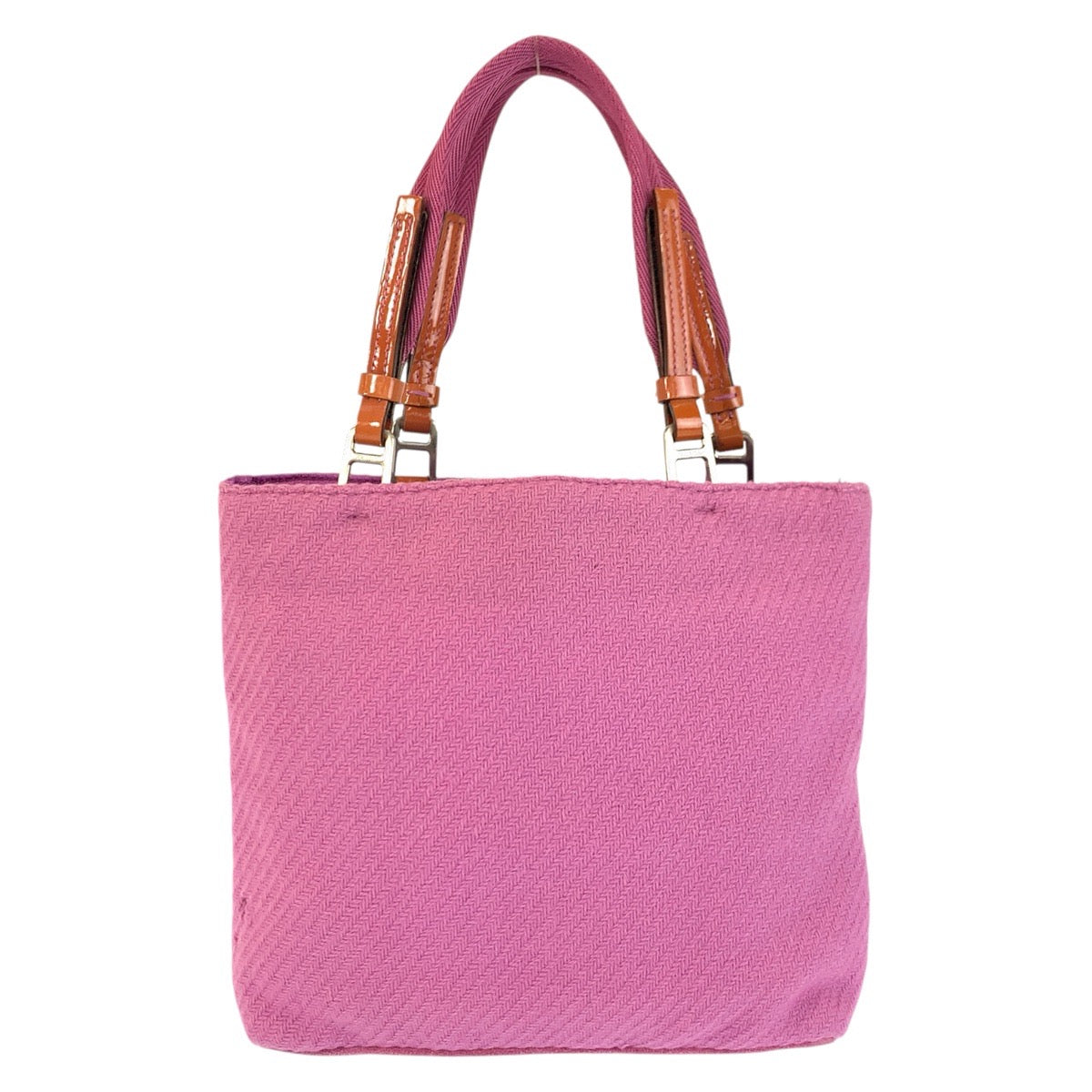 24131
PRADA プラダ ピンク シルバー金具 ウール / スウェード トートバッグ ハンドバッグ レディース AB21