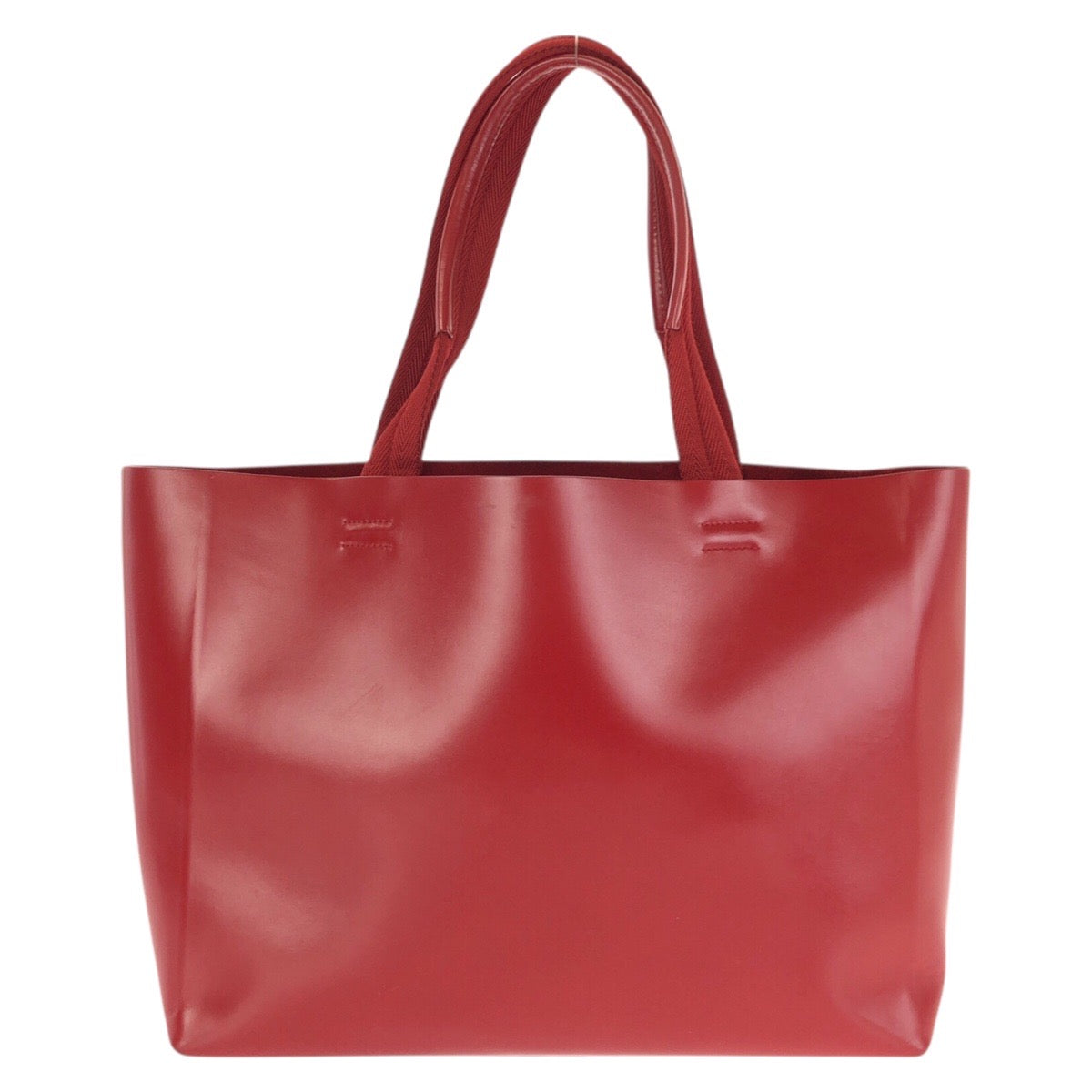 24132
PRADA プラダ ロゴ型抜き レッド シルバー金具 レザー トートバッグ ハンドバッグ レディース ABP42