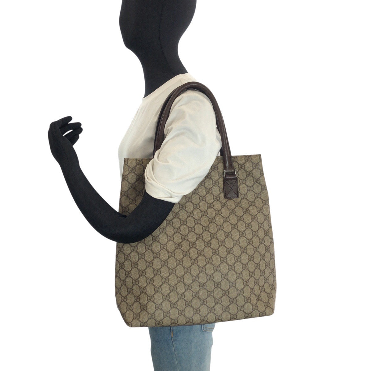 24134
GUCCI グッチ ブラウン ダークブラウン シルバー金具 GGスプリームキャンバス / レザー 131220 トートバッグ ショルダーバッグ レディース AB35