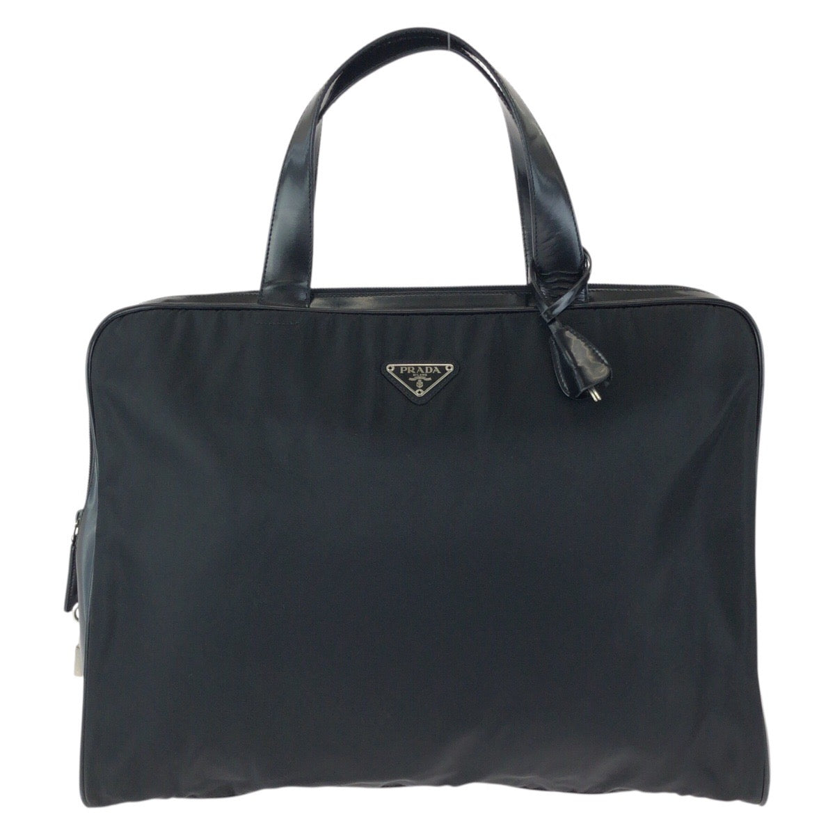24135
PRADA プラダ テスート 三角ロゴプレート ブラック 黒 シルバー金具 ナイロン / レザー ビジネスバッグ ブリーフケース メンズ ABP36