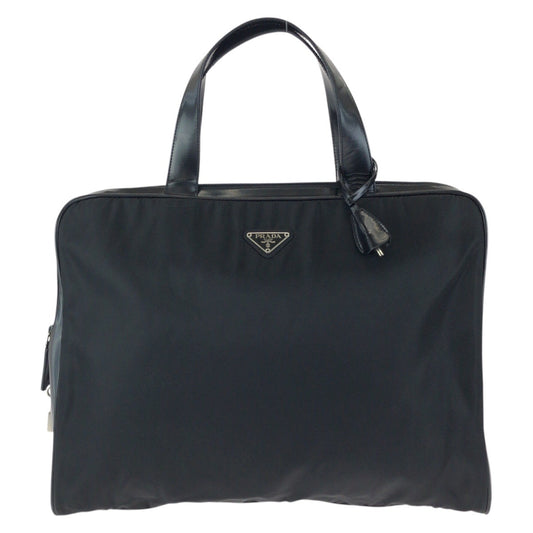 24135
PRADA プラダ テスート 三角ロゴプレート ブラック 黒 シルバー金具 ナイロン / レザー ビジネスバッグ ブリーフケース メンズ ABP36